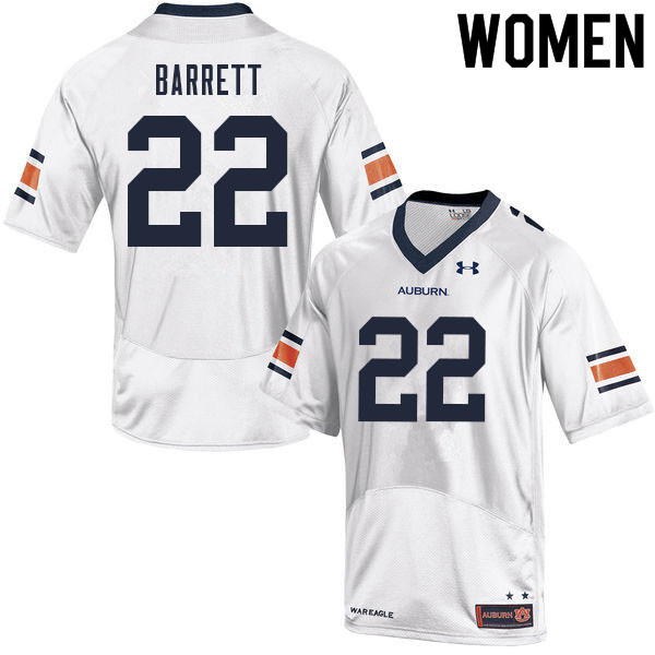 Women #22 Devan Barrett Auburn Tigers College Football Jerseys Sale-White - Click Image to Close